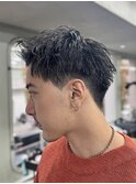 刈り上げアップバングスパイキーショートパーマスパイラルパーマ