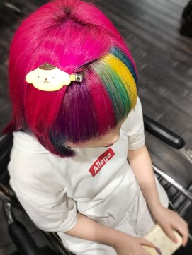 ミミック (mimic) 【派手髪】rainbow×pink×purple×blue【インナーカラー 】
