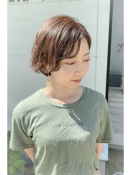 ヘアサロンオーケストラ(HAIR SALON ORCHESTRA) 福山 エアリーなミニボブ ナチュラルグレージュ《ORCHESTRA》