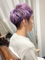 エイチヘアー(eichi hair)&nbsp;メンズマッシュショート×ラベンダー　ビフォー＆アフター