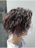 マッシュパーマ/ウルフ/アッシュブラック/カルマパーマ/上尾