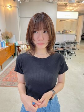 ヘアー アイス カンナ(HAIR ICI Canna) 顔まわりレイヤー/外ハネ/くびれミディ/ウルフ/顔まわりカット