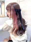 《Kanna》インナーカラー/ピンク/ブラウン/韓国/前髪/ブリーチ
