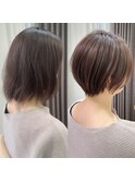ショートボブ髪型30代40代50代前髪あり前髪なし面長丸顔【倉田】