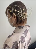 袴着付け　卒業式ヘア　ボブアレンジ【maiko】