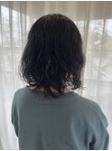 パーマ風ミディアムボブ