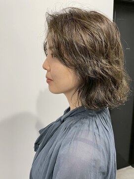 ワク(WAKU) 【WAKU】ミディアムパーマ/カーキーブラウン