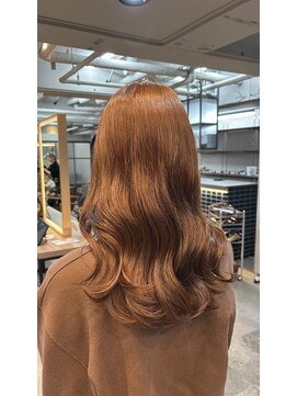 ブリーチなしで透明感ブラウンへ♪