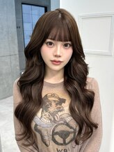 セラン 表参道(Celan)&nbsp;グレージュ ロングレイヤー 縮毛矯正 髪質改善顔周りカット