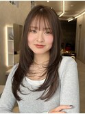 レイヤーカットワンカールレイヤー顔周りカット小顔髪質改善