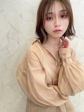 アッシュ 川崎店(Ash) 大人かわいい外ハネボブ×シースルーバング【Ash川崎店】