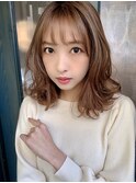 【重山】ことりベージュウォーターフォール毛先パーマセミディ