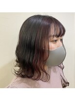 エンレイ(enRei)&nbsp;20代30代黒髪暗髪ナチュラルインナーカラー大人可愛い外ハネボブ