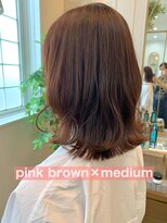 フルショウ 小牧(FURUSHO)&nbsp;大人可愛い20代30代40代　ピンクブラウン×ミディアムスタイル