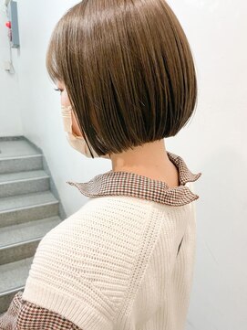 キャンバス バイ ネオリーブ 横浜西口(Canvas by neo.) ぱっつんボブ　ミニボブ　まろやかベージュ