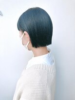 ヘッツ 仙台駅前店(HETTU)&nbsp;ミニボブ　透け暗髪　ディープブルーグレー