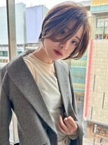 大人可愛い小顔ひし形クビレ丸みボブ20代30代40代大人ショート