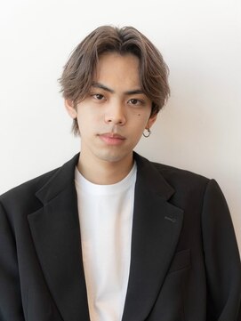 イオ 本厚木(io) センターパートメンズバレイヤージュウルフ短髪モテ髪