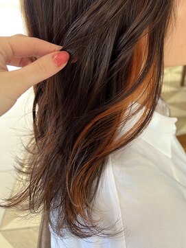 アーサス ヘアー デザイン 鎌ヶ谷駅前店(Ursus hair Design by HEADLIGHT) ビビットオレンジ☆インナーカラー イヤリングカラー