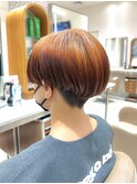 ハンサムショート/ルーツカラー/センターパート/ルーツブリーチ