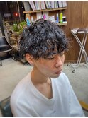 【山本智文】ツイストスパイラルパーマメンズマッシュ