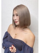 ヘアーエクステンド エフ 渋谷(f)&nbsp;ハイトーンベージュ × ショートヘアー