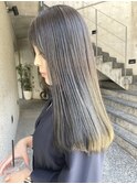 ◎ブリーチなし透明感カラー暗めオリーブベージュアッシュ