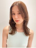 小顔センターパートイメチェンワイドバング美髪ホワイトブロンド