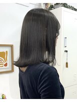 イコ 表参道原宿(ico)&nbsp;オリーブグレージュ ブリーチなしダブルカラー 外ハネボブ　ボブ