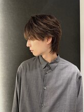チャラくない！センターパート×ウルフハイライト[名古屋/名駅/理容室/ウルフ/ニュアンスパーマ/韓国]