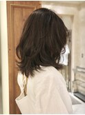 ◆抜け感ミディアムレイヤーカット/ウルフカット/地毛ワンカール