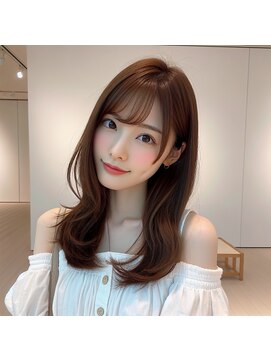 ヘアーズ ベリー 蒲生店(hairs BERRY) ★韓国艶髪大人かわいい小顔フェザーバングショコラアッシュヘア