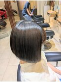 美髪前下がりボブ