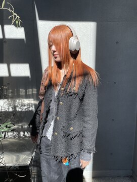 ヴァーディ オモテサンドウ(Vardy omotesando) orange/オレンジブラウン レイヤーカット ワンブリーチ 表参道