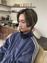 シラス(SiLasu)&nbsp;センターパート ウルフ×コントラスト ハイライトカラー/メンズ