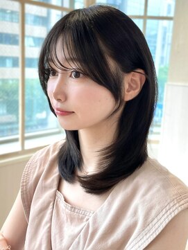 アフロート ディル(AFLOAT D'L) 2wayバングでイメチェン！顔まわりレイヤーくびれヘアが人気◎