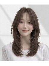 ローズ(ROSE)&nbsp;シースルーバング×韓国風レイヤー｜ブリーチなし透明感ブラウン