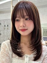 アッシュ 洋光台店(Ash)&nbsp;レイヤーカット韓国風ダブルカラー顔周り前髪カットボブ