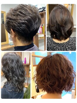 シュクルヘアー(Sucre Hair)の写真/エイジング毛のトップにボリュームパーマ♪お手入れが楽な全体パーマもお任せ♪