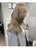 ミルクティーブロンド/ダークブルー/デジタルパーマ/梅田