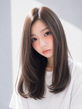 カミガミ 栄(KAMIGAMI) 韓国シースルーロング×オリーブグレージュ