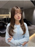 ♪グレージュブラウン/ミディアムレイヤー/韓国巻き/顔周りカッ