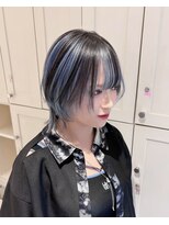 ベレーザ 渋谷(BELEZA)&nbsp;19320_黒髪ブルーアッシュエンドカラーレイヤーインナーブリーチ