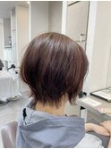 熊本ミニウルフショートカット30代ヘアスタイル