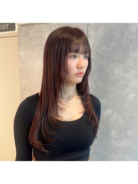 ガルボヘアー 名古屋栄店(garbo hair) レッドカラー10代20代プルエクステ名古屋レイヤーカット