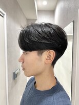 メレ 仙台(Mele)&nbsp;仙台センターパートニュアンスパーマメンズカットダークアッシュ