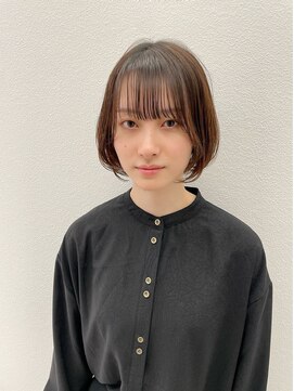 レノ 直江店(RENO) シースルーバング×ナチュラルショート@20代30代40代