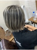 ワンレンボブルフショート_ブリーチデザインハイライト_70