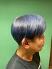 【メンズ】カラー(ブルー系白髪染め)+カット+シェービング眉カット
