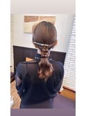 編みおろしポニーテール